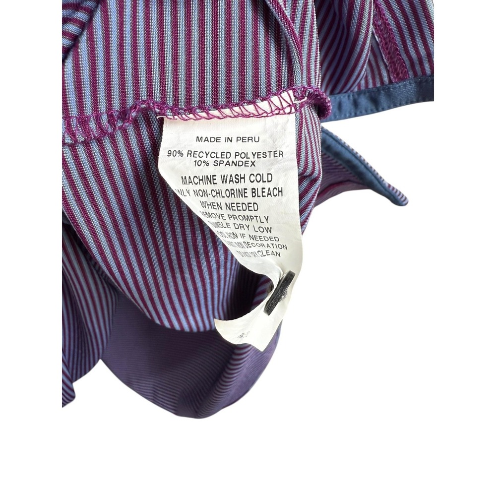 Greyson Polo Shirt Mens XL Purple Stripe Performance Golf Stretch Wolf Logo - Picture 5 of 7